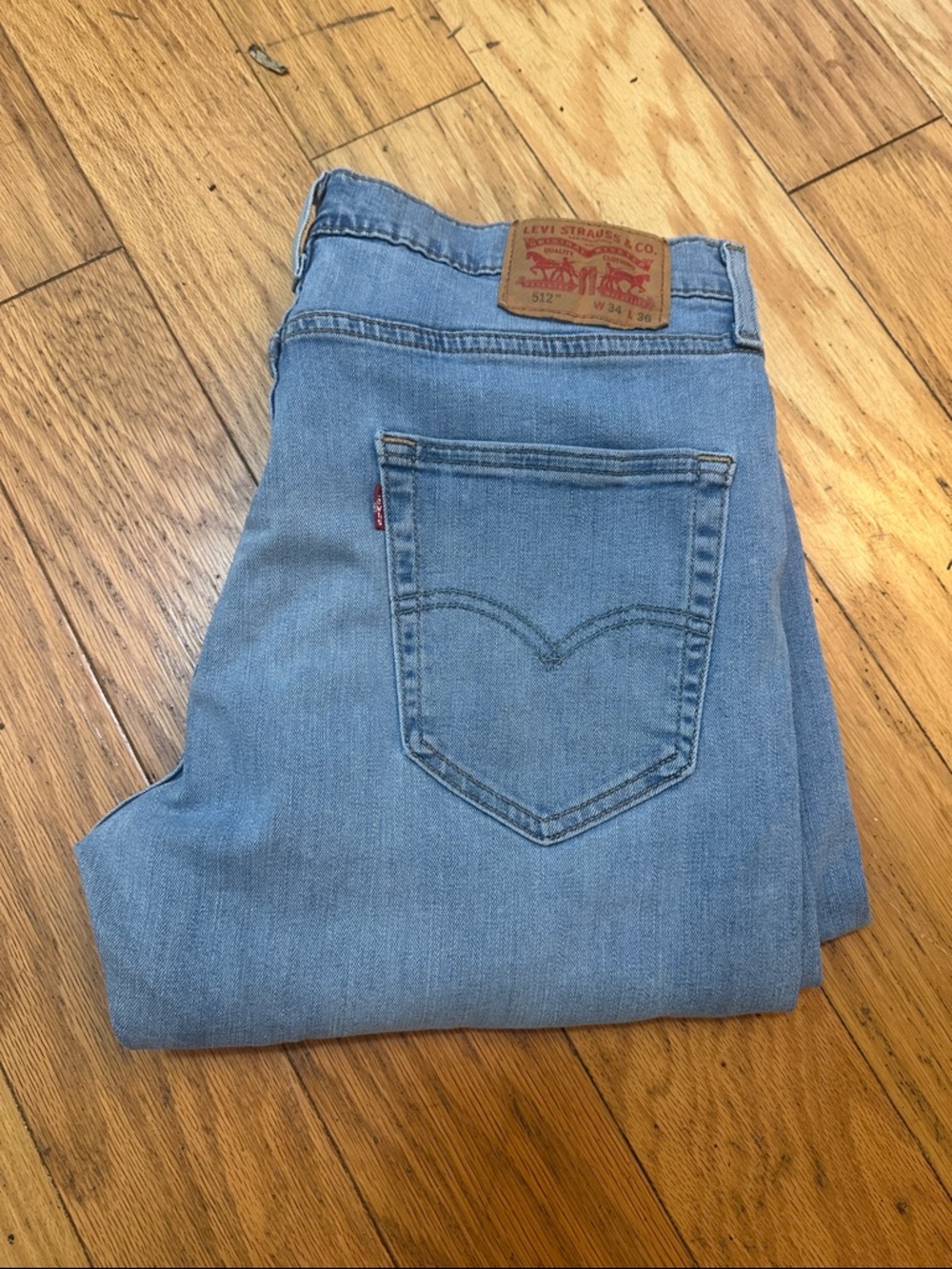 Men’s Levi's 512 Slim Taper Stretch Jeans. Light wash 34Wx 36L